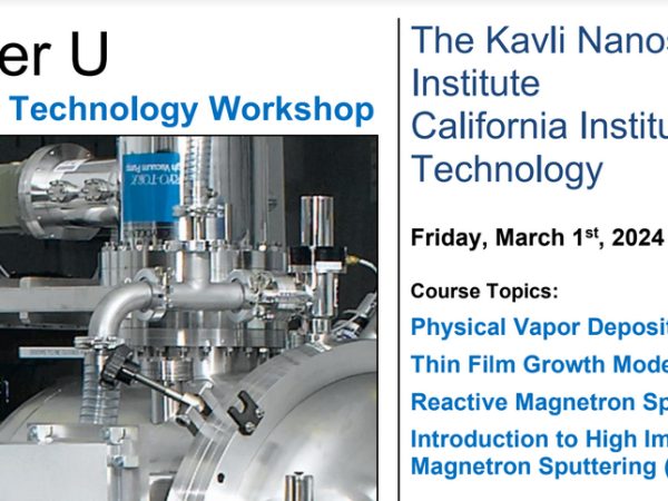 Kavli Nanoscience Institute is co-hosting a one-day workshop on Vacuum Technologies with Kurt J. Lesker Company
