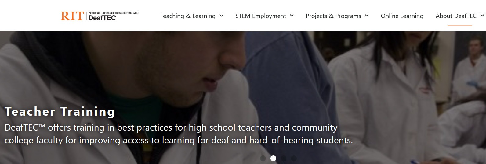 Screenshot of DeafTEC website