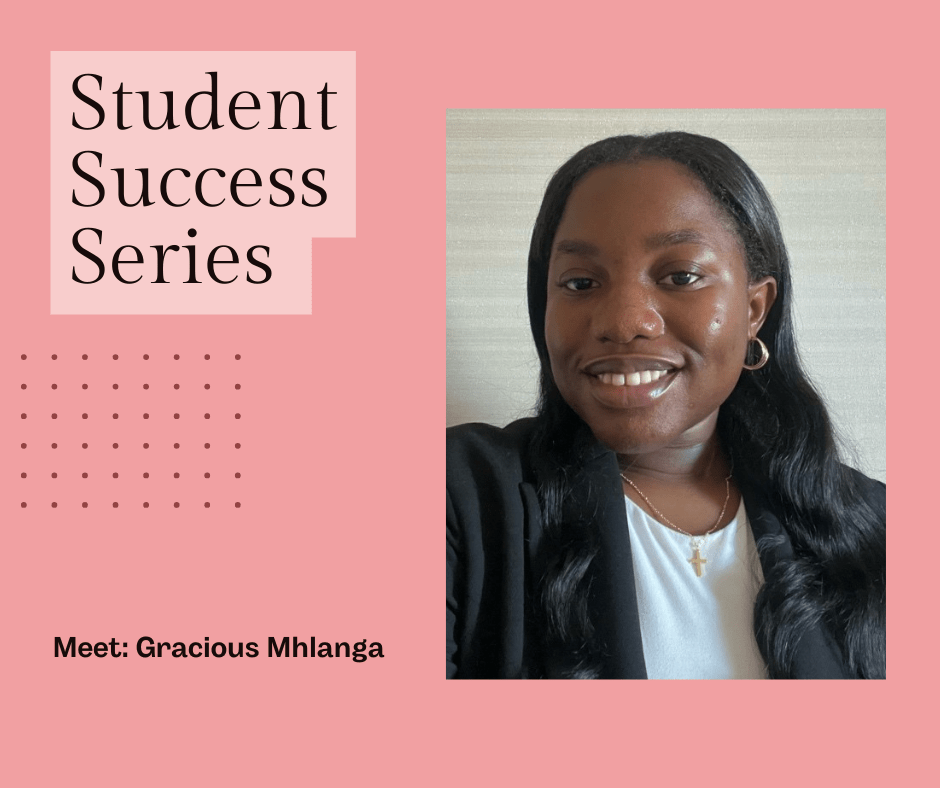 Student Success story with Gracious Mhlanga
