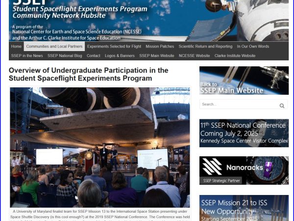Student Spaceflight Experiments Program (SSEP) 23nd Flight Opportunity - SSEP Mission 21 to the International Space Station, Starting September 2, 2025